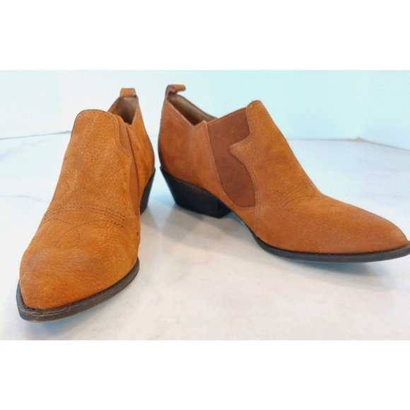 Lucky Brand Joelle Light Brown‎ Nubuck Leather Ankle Booties, Size 8.5 - Picture 1 of 8